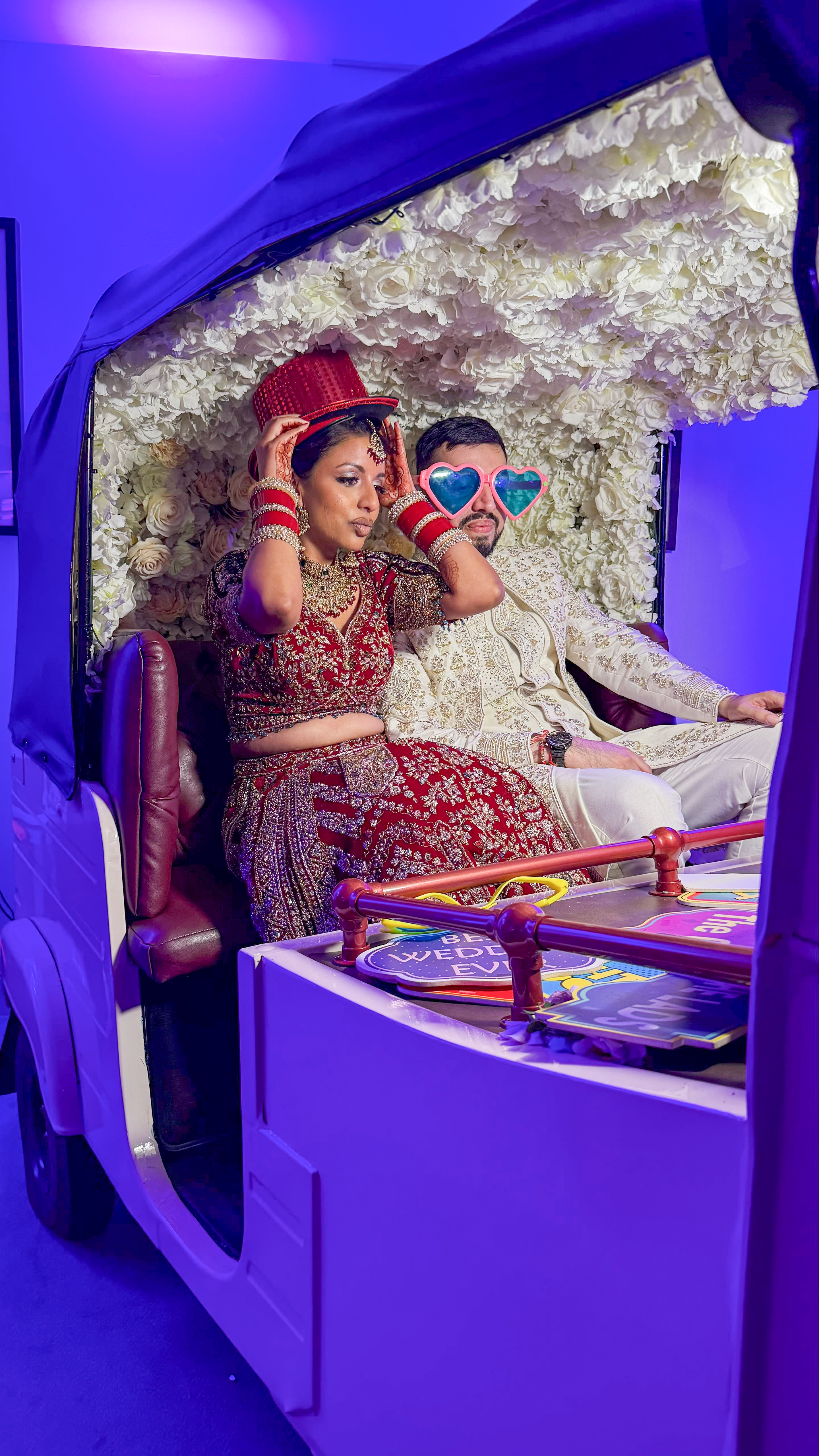 bride and groom photobooth